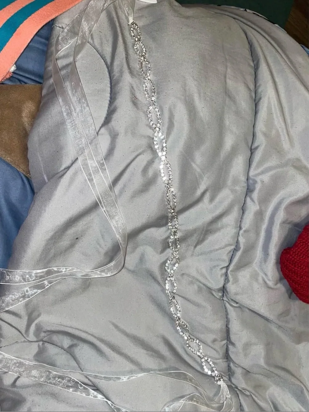 David's Bridal Silver Rhinestone Infinity Belt